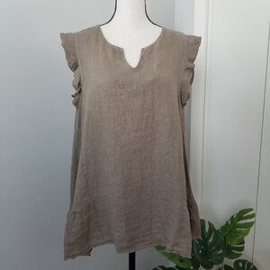 Liabella olive green linen tunic L